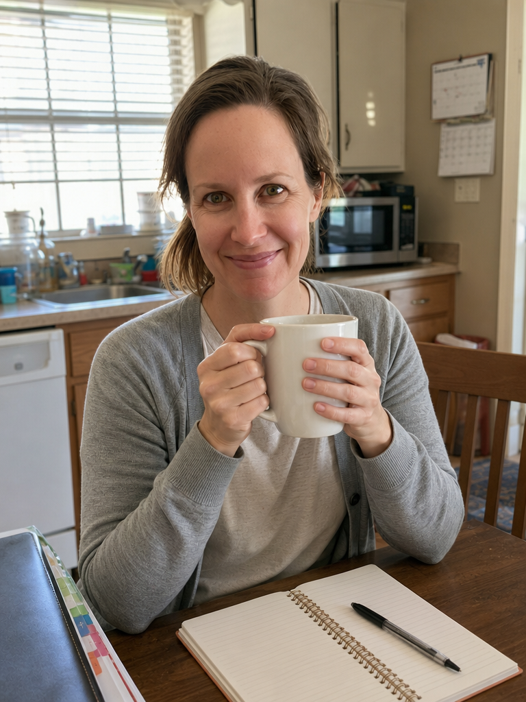 Jenna persona still — morning coffee