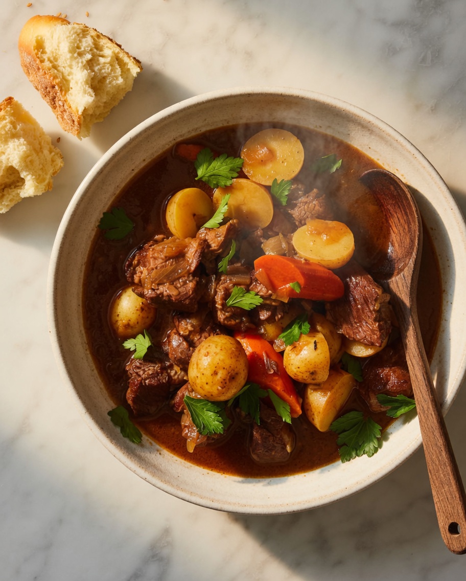 Beef stew with carrots and potatoes
